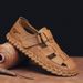 Unschlagbare Qualität italienische Herren atmungsaktive Strandschuhe, lässige Ledersandalen für den Außenbereich_voghion.com