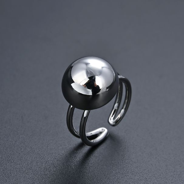 Nuova versione dell'anello a forma di palla semplice e di personalità, regolabile, unisex, con apertura a scatto. Anello da celebrità in rete._voghion.com