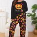 Plus-Size Halloween Pajama Set For Women – Short-Sleeve Round Neck & Lounge Pants (Breathable Milk Silk Blend, Mid-Weight, 1XL-5XL)_voghion.com