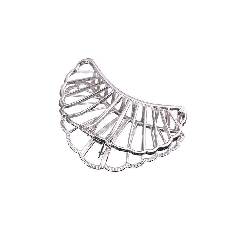 Grampo de cabelo em formato de leque, acessório de cabelo grande em malha vazada, novo estilo, para mulheres_voghion.com