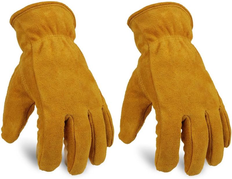 Arbeitshandschuhe für den Winter, isoliert, schneefest, kältebeständig, Lederhandschuh, dicke Thermo-Lammwoll-Imitation, extra Griff, flexibel, warm, für Arbeiten bei kaltem Wetter_voghion.com