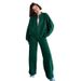Women's Active Sets Autumn And Winter Solid Color Zipper Cardigan Sweatshirt Women's Fashion Casual Straight Pants Suit_voghion.com