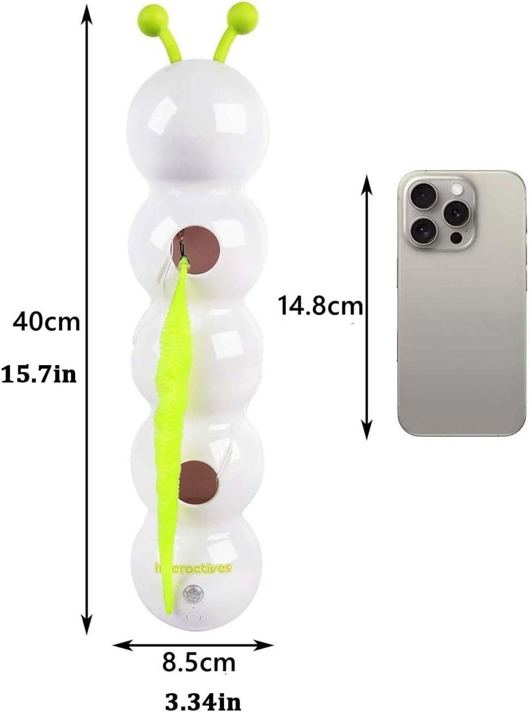 New Interactive Toy Caterpillar Chasing Fun Electric Feather Strong Suction Cup Self-Entertainment Rod Teasing Cat Wand_voghion.com