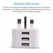 Adaptateur secteur double USB 3 broches pour téléphone et tablette (UK)_voghion.com