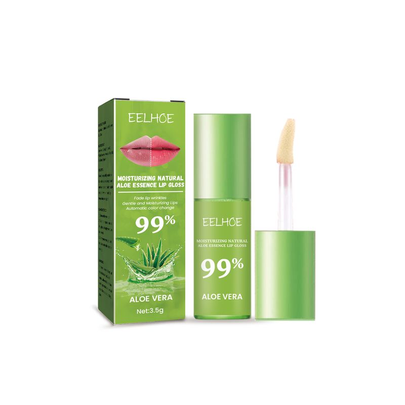 EELHOE Moisturizing Aloe Vera Essence Lip Gloss Moisturizes, hydrates and repairs dead skin on lips Hydrating Glass Lip Gloss Essence_voghion.com