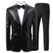 Elegant Stage Performance Suit With Glitter Lapel - Slim Fit Tuxedo For Wedding, Nightclub, Host & Groom_voghion.com