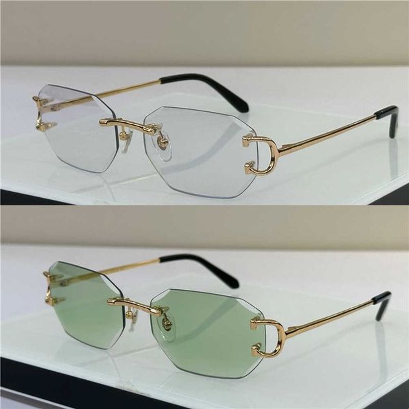 Gafas de sol de diseñador para hombre, gafas pocromáticas de marca de moda, estilo sin marco, lentes con corte diamantado, para hombre, diseñadores retro vintage._voghion.com