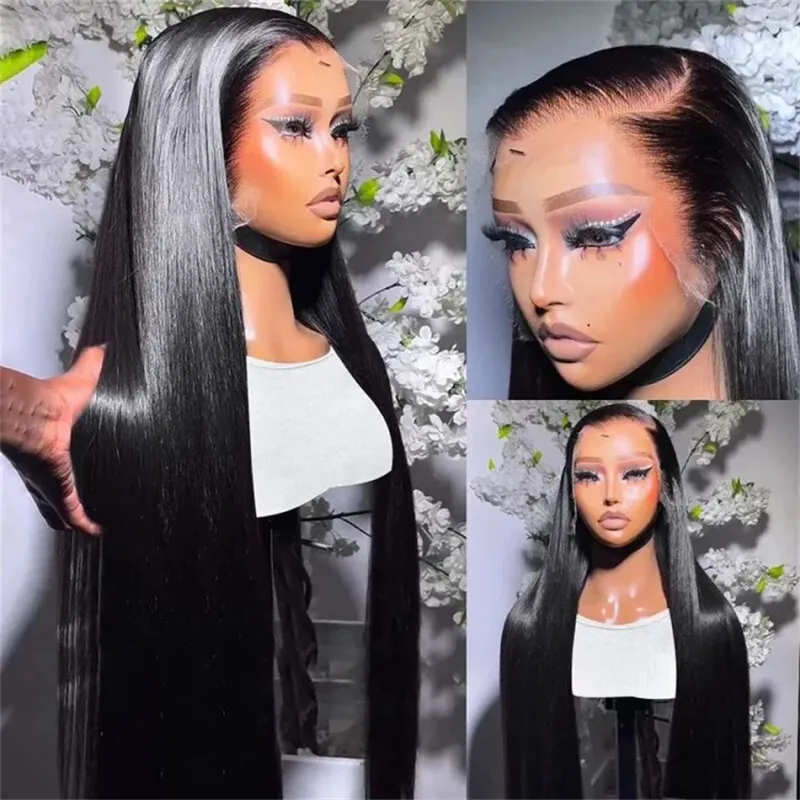 32 Zoll gerade Lace Frontal Perücke Echthaar HD Lace Front Perücke vorgezupft brasilianische 100 % Echthaar Perücke kleberlose Perücke_voghion.com