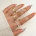 Creative personality geometric metal style stacking joint ring alloy ring 10 piece set_voghion.com