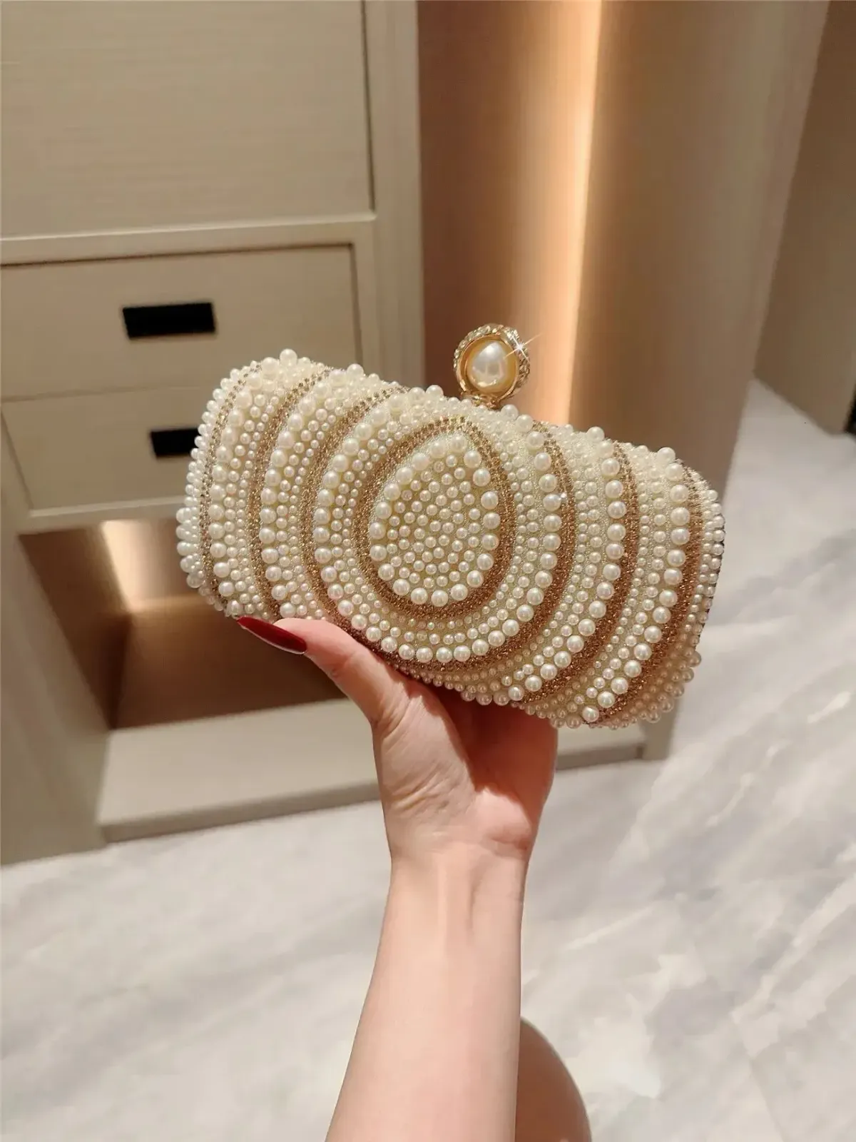 CrossBorder Retro Pearl Bag Cheongsam Handbag HighEnd Beaded Decorative Evening Hand 250614l_voghion.com