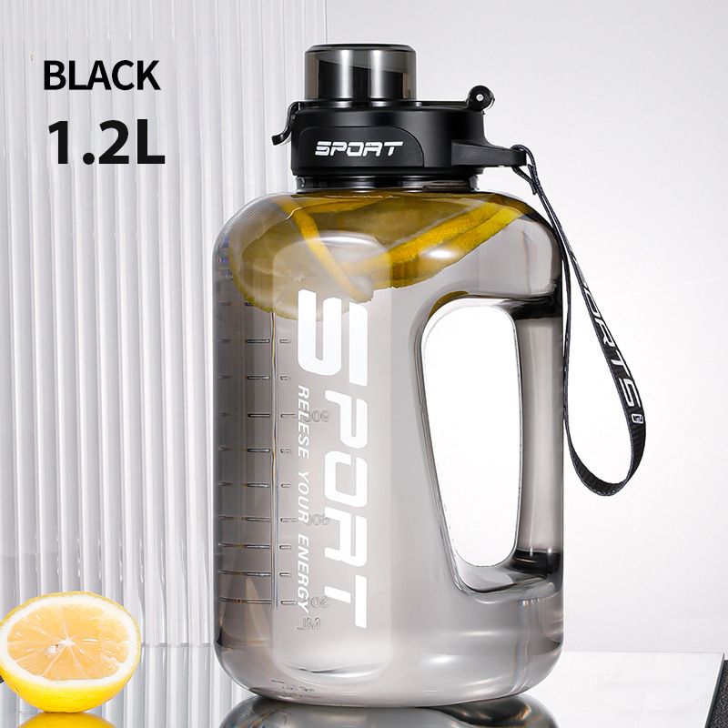 Sticlă de apă sport 1.2L/1.7L/2.5L, cupă pentru sală de ciclism cu cântar, sticlă de apă de mare capacitate pentru fitness, camping, bărbați, fierbător de apă_voghion.com