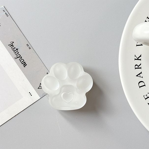 Solid Color 3D Cat Paw Phone Grip Stand Adhesive Telescopic Korean Ins Style Desktop Creative Ring Portable_voghion.com