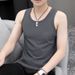 Trendy Versatile Tank Top Men's Vest Solid Color Slim Fit Base Layer_voghion.com