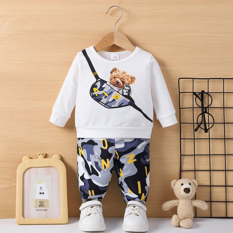 Mother&Kids Boys' hoodie set, plankton bag, printed two-piece set_voghion.com