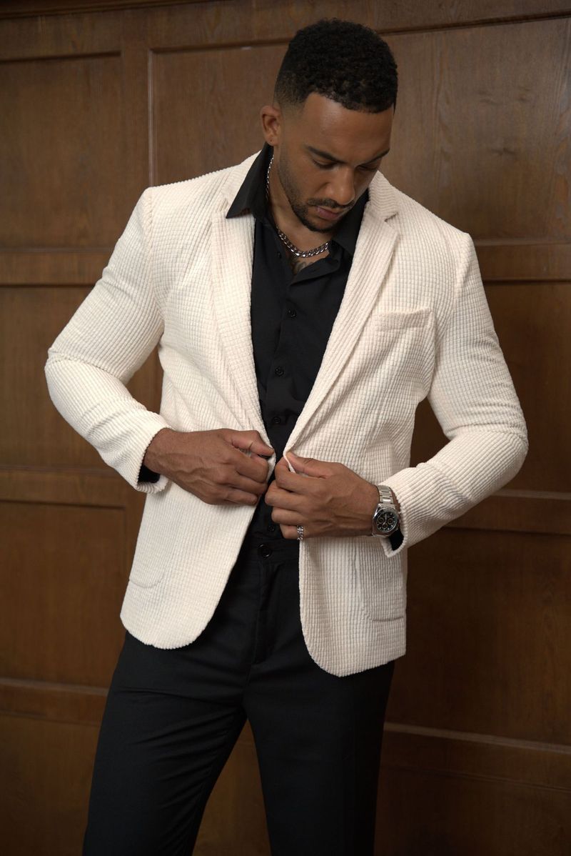 Men's Clothing High End Waffle Handsome Suits Fashionable Men's Trendy Textured Versatile Suits_voghion.com
