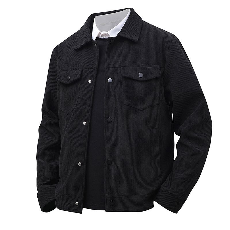 ​Herren Cordjacke für Frühling & Herbst - Slim Fit Casual Blazer mit stylischem Revers & Knopfleiste vorne, bequemes Polyesterfutter_voghion.com