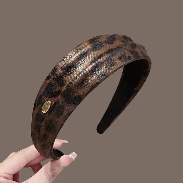 Fascia per capelli con laccetto per il lavaggio del viso, accessorio per capelli, modello coreano largo per le donne, 2025, nuova stampa leopardata, con teschio alto_voghion.com