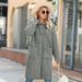 Cappotto lungo da donna in felpa tinta unita, monopetto, con tasche a rever_voghion.com