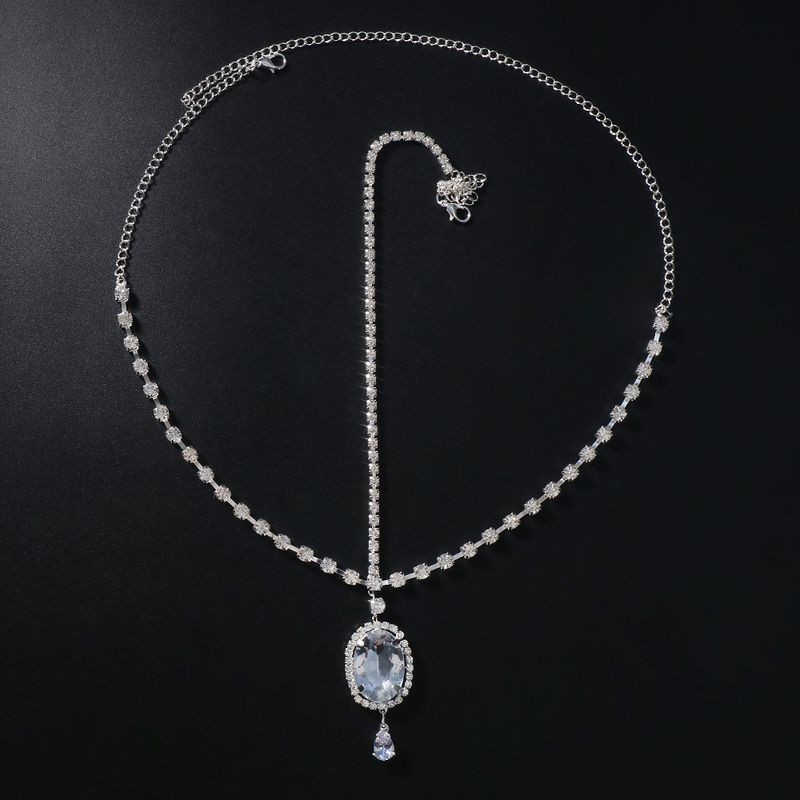 single layer water drop headdress Bohemian style simple and versatile rhinestone forehead chain accessories female hair chain_voghion.com
