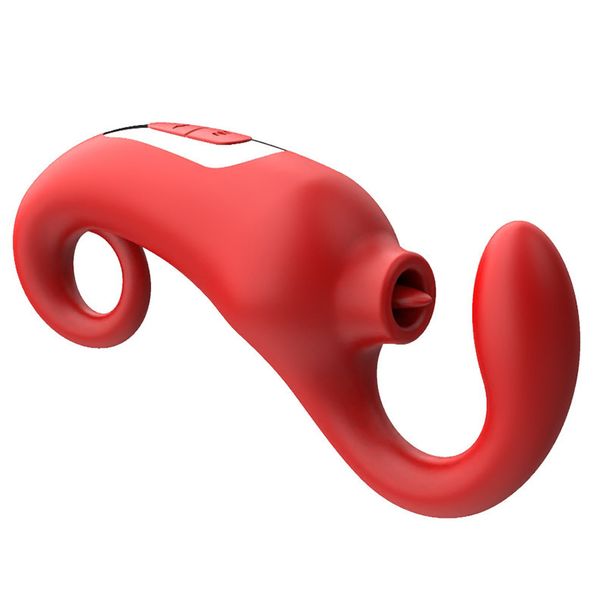 Succhiare la lingua, leccare, schiaffeggiare il vibratore, punto G femminile, masturbatore clitorideo, doppio massaggiatore, giocattoli sessuali per adulti_voghion.com