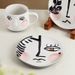 Set di tazze da caffè con design astratto - Tazze in ceramica minimaliste con piattini, stile dipinto a olio artistico, per colazione e tè._voghion.com