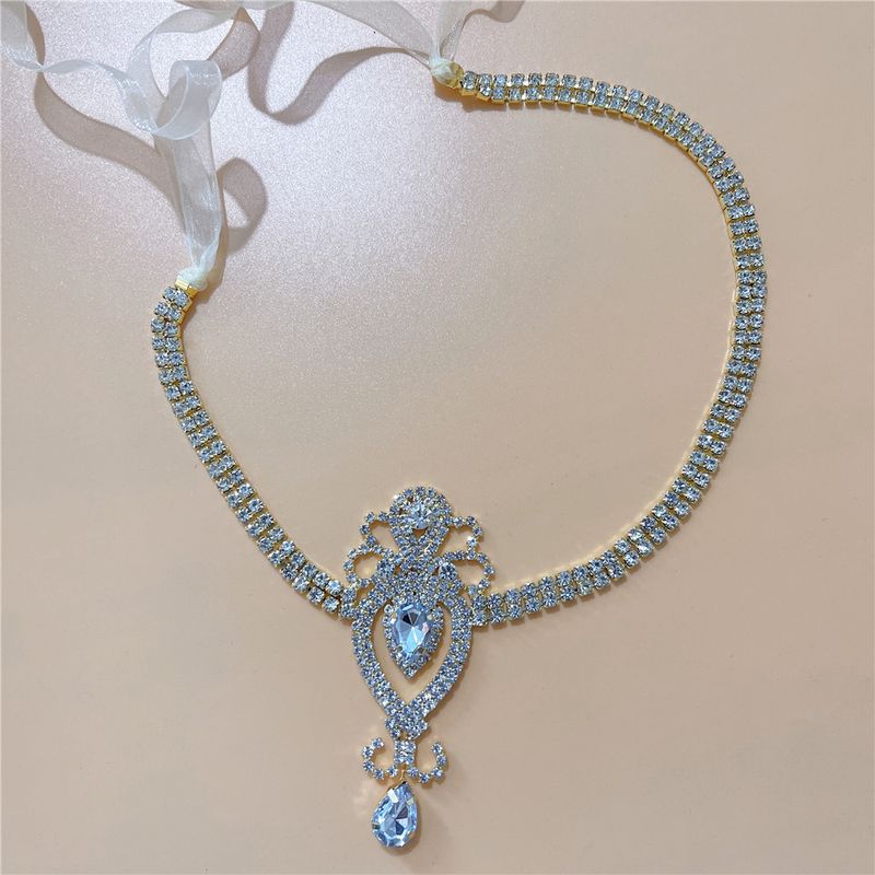 New Diamond Eyebrow Pendant Headpiece Exaggerated Forehead Water Drop Hair Accessories Bohemian Trendy Chain_voghion.com