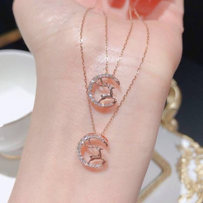 All The Way With You Deer Necklace Elegant Versatile Fashion Collarbone Chain Qixi Valentine's Gift_voghion.com