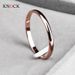 Fashion KNOCK Titanium Steel Rose Gold Anti-allergy Smooth Simple Wedding Couples Rings Bijouterie for Man or Woman Gift_voghion.com