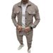 Herren Wildlederjacke & Hose Set Slim Fit Zweiteiliges Outfit Winter Freizeitanzug für Herren_voghion.com