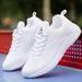 Euro Step Mesh Spring And Autumn Breathable White Lightweight Soft Sole Casual Trendy Deodorant Sports Running Men's Shoes_voghion.com