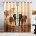 Tende oscuranti con motivo a elefanti africani, tende con motivi a tema foresta e migrazione della natura, tende oscuranti con isolamento termico per sala banchetti e teatro._voghion.com