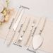 4pcs/5pcs Ceramic Pearl Wedding Cake Knife And Server Set With Forks, Cake Cutting Set,Dinnerware Set Tableware Set Flatware Set_voghion.com