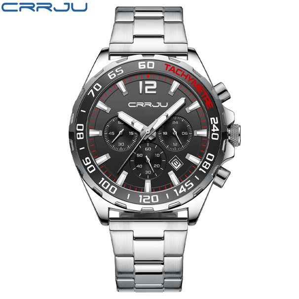 CRRJU Edelstahluhren für Herren, kreatives, modisches, leuchtendes Zifferblatt mit Chronographenuhr, Relogio Masculino_voghion.com