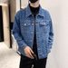 Giacca in denim da uomo, vestibilità comoda, stile vintage, casual, primavera-autunno, per adolescenti e giovani adulti_voghion.com