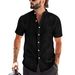 Kurzarm-Button-Down-Hemd aus Leinen für Herren – Atmungsaktives Freizeithemd für den Sommer mit Brusttasche, bequem und stilvoll für den Alltag_voghion.com