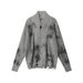 Gothic Tie-Dye Knit Cardigan – Unisex Distressed Open-Front Coat, Stand Collar & Drop-Shoulder Design, Grunge Streetwear Staple (Ashy Grey/Khaki)_voghion.com