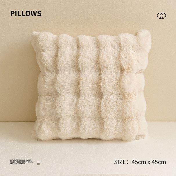 Cuscino per divano in pile di coniglio di colore puro, cuscino per soggiorno, cuscino per divano spesso, cuscino per schienale, decorazione_voghion.com