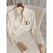 Dámské oblečení, módní luxusní topy pro začátek podzimu, výklenek, jedinečný, jedinečný, stylový, luxusní bílá acetátová saténová košile_voghion.com