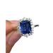 Anello unisex con taglio giada blu intarsiato di lusso Cao Shi, gioielli da donna ricca_voghion.com