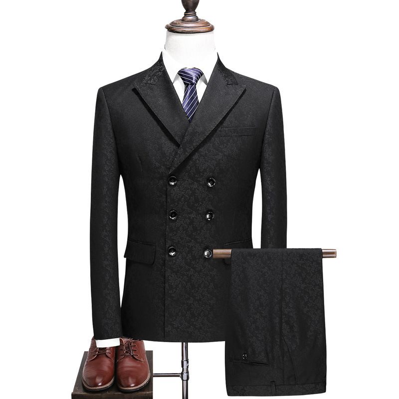 CT Men's Set Business Casual Three-Button Slim Fit Three-Piece Formal Suit 6026_voghion.com