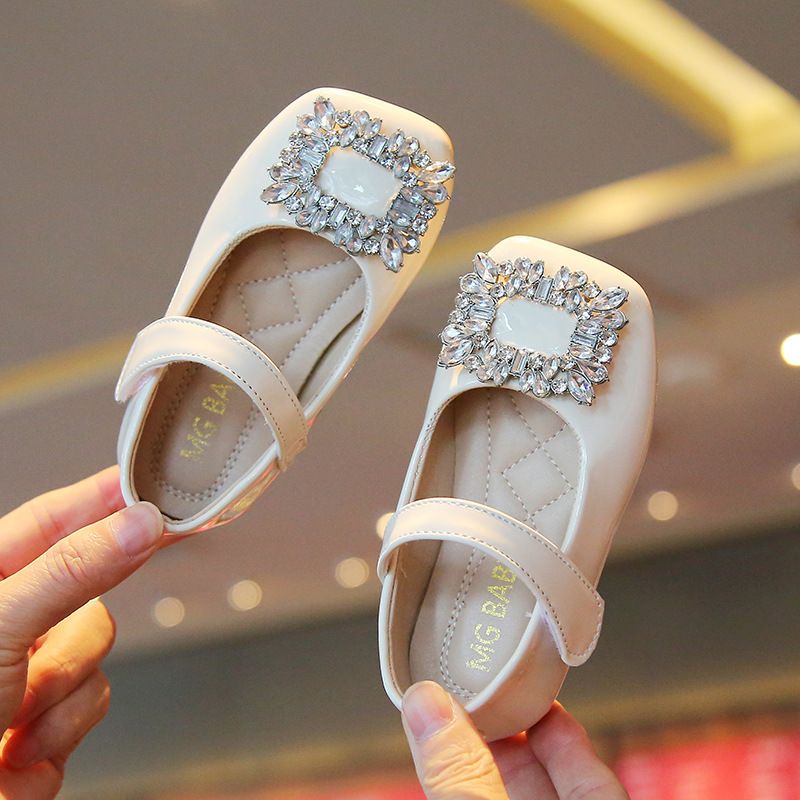 Kids' Shoes Girls Princess Shoes Spring And Autumn Soft Soled Red Leather Shoes Rhinestone Children's Toe Shoes For Children_voghion.com