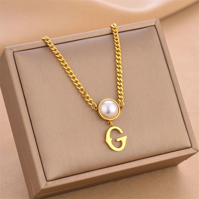 M Letter Name For Women 316L Stainless Steel Dainty Choker Pendant Initial Trendy Necklaces For Teen Girls_voghion.com