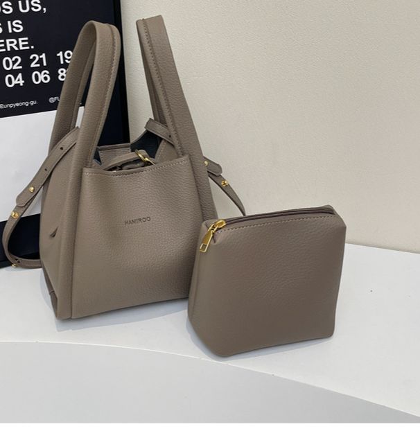 Zweiteilige, weiche Schultertasche mit Litschi-Muster für Mütter im Außenhandel. Neue, lässige, einfache, tragbare diagonale Tasche für das Leben._voghion.com