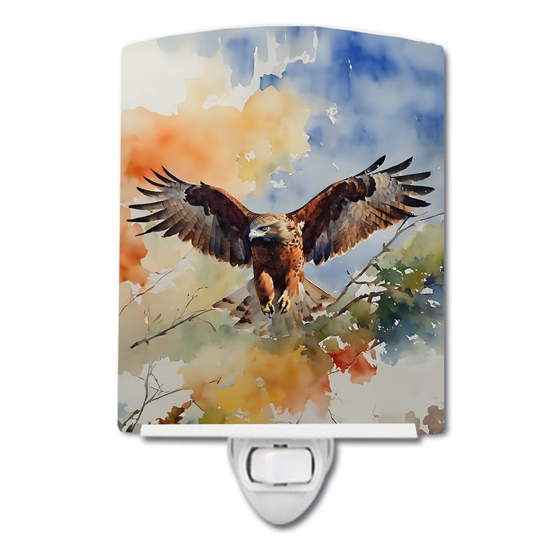 NEW Hawk Ceramic Night Light Compact, UL-Certified, Ideal for Bedroom, Bathroom, Nursery, Hallway, Kitchen, 6x4x3, Multicolor_voghion.com
