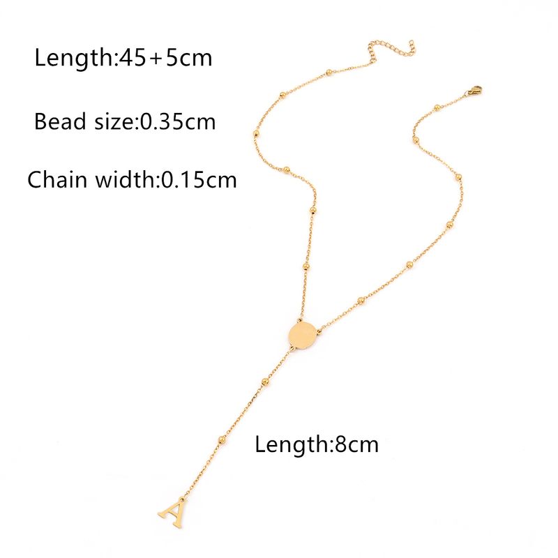 Wholesale Jewelry Elegant Letter Oval 201 Stainless Steel 304 Stainless Steel Pendant Necklace_voghion.com