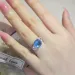 Designer-Ringe mit quadratischem Achteckschliff, blauen Kristallen, luxuriöser Stil, silberplattiertes Messing, Hochzeitsschmuck, Geschenkideen und Accessoires_voghion.com