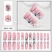 24-Piece Luxury French Style Leopard Print Bow & Cross Glamorous Press-On Nails Set – Elegant & Edgy Designs For Women (Glue/Sticker Options)_voghion.com