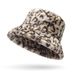 New Plush Bucket Hat For Women In Autumn And Winter Thickened And Warm Fur Basin Hat Fashionable And Versatile Leopard Print Hat_voghion.com
