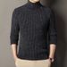 Maglione invernale da uomo in maglia spessa, elasticizzato, vestibilità slim, collo alto in velluto di visone, casual, stile coreano, orlo a coste_voghion.com
