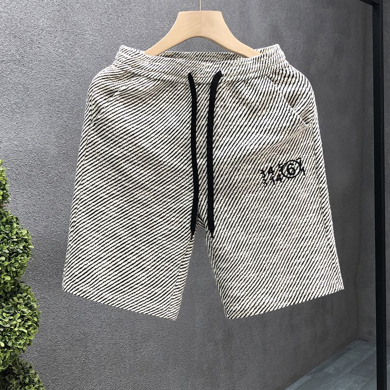 Vêtements pour hommes, shorts brodés en sergé haut de gamme, pantalons d'été amples et droits, pantalons larges, vêtements d'extérieur décontractés, pantalons de sport à cinq points_voghion.com